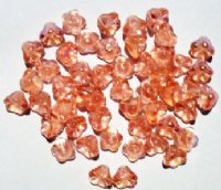 50 7mm Transparent Pink AB Bell Flower Beads